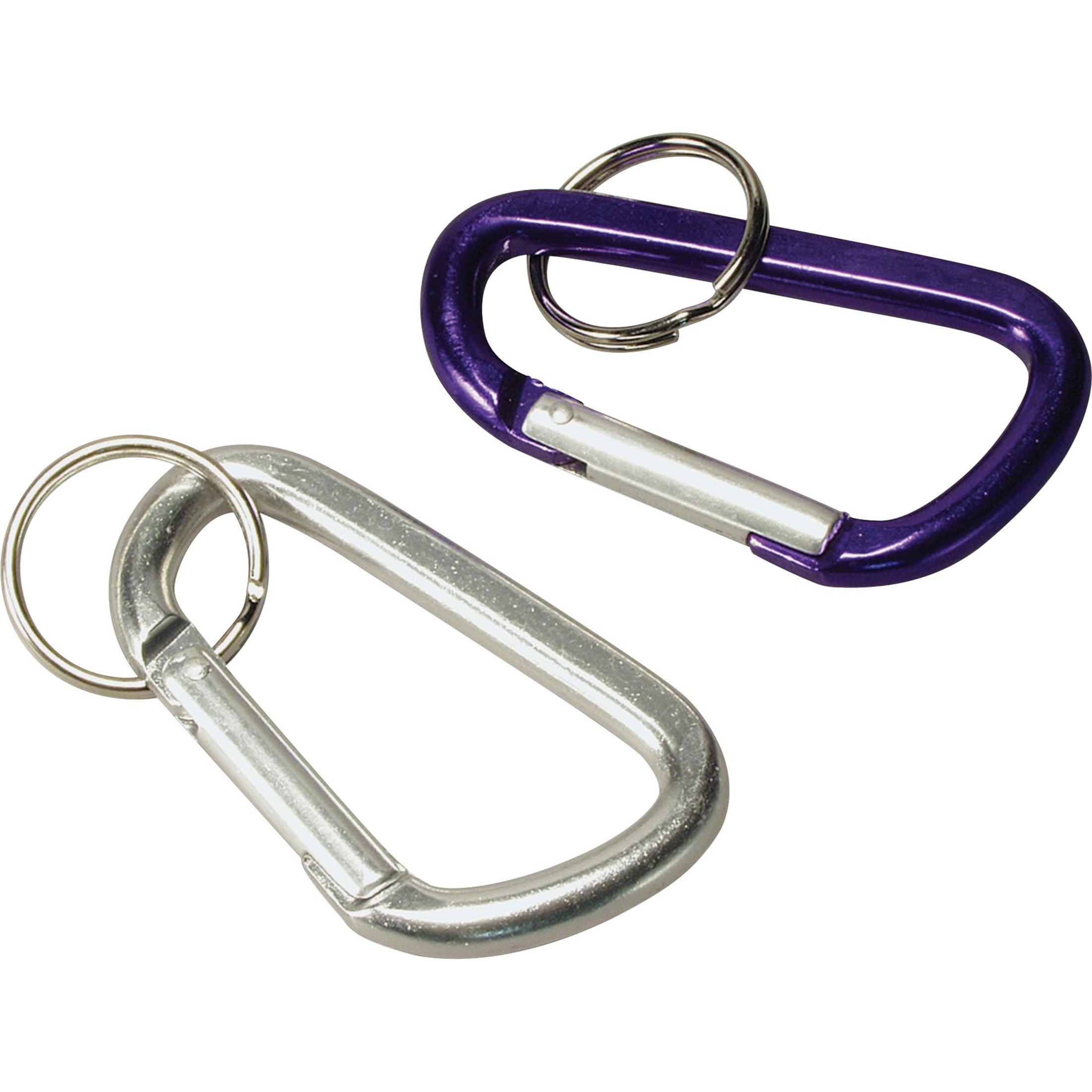 Baumgartens 3 inch Carabiner Key Ring - Aluminum - 1 Each - Assorted | Bundle of 5, Women's, Size: One size, Silver